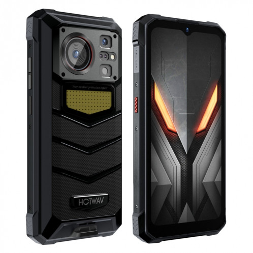  Téléphone robuste HOTWAV W11, 6 Go + 256 Go, vision nocturne, 20 800 mAh, 6,6 pouces Android 13 MT8788 Octa Core, réseau : 4G, OTG (noir cosmique) SH601B981-026